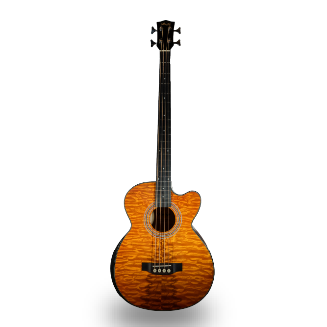 BAJO DE 4 CUERDAS ELECTRO-ACUSTICO, COLOR NARANJA