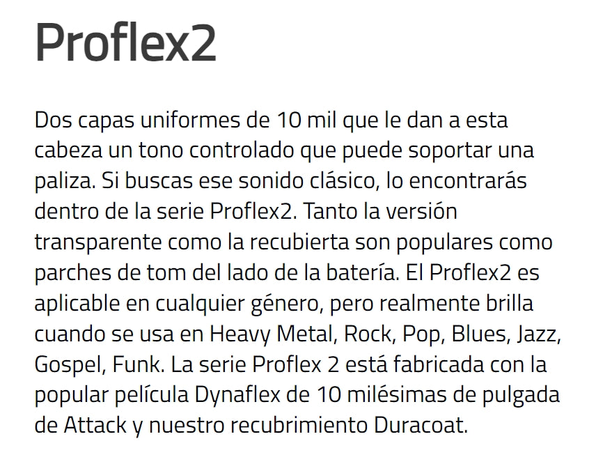 PARCHE 10" PROFLEX 2, DOBLE CAPA TRANSPARENTE