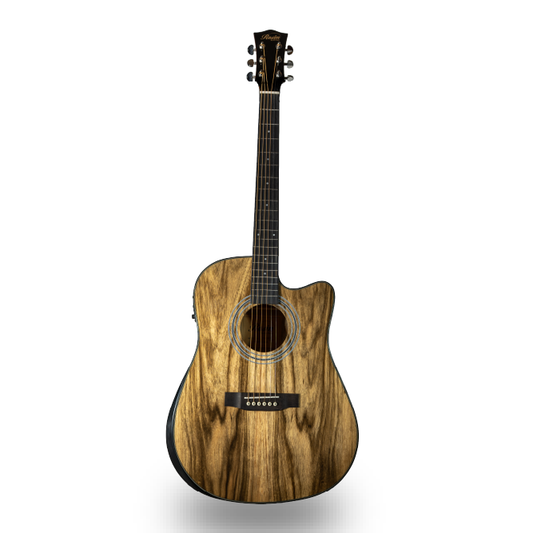 GUITARRA ACUSTICA, COLOR NATURAL EN ALTO BRILLO CON ECUALIZADOR