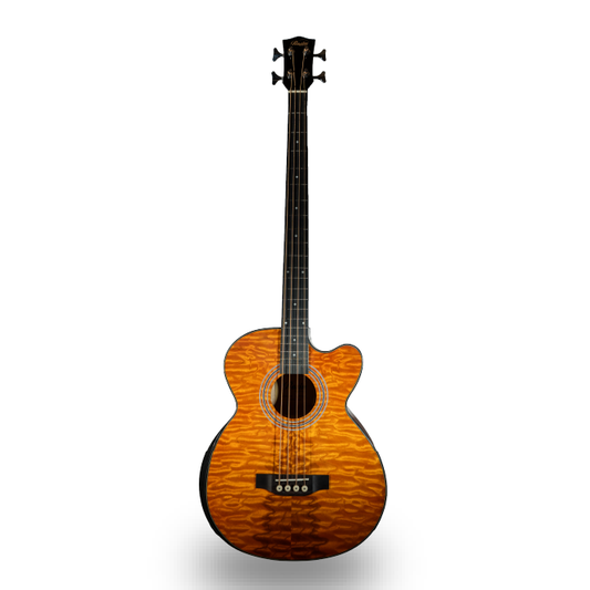 BAJO DE 4 CUERDAS ELECTRO-ACUSTICO, COLOR NARANJA