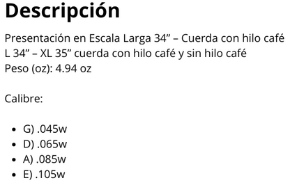 BAJO ELÉCTRICO – NÍQUEL – 4 CUERDAS