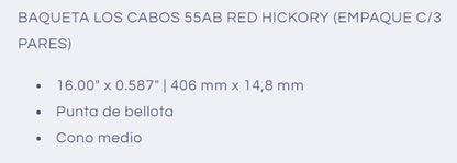 Baquetas 55AB Red Hickory