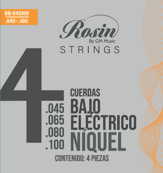 CUERDAS PARA BAJO ELECTRICO NIQUEL CALIBRE .045-.100 4 PZAS