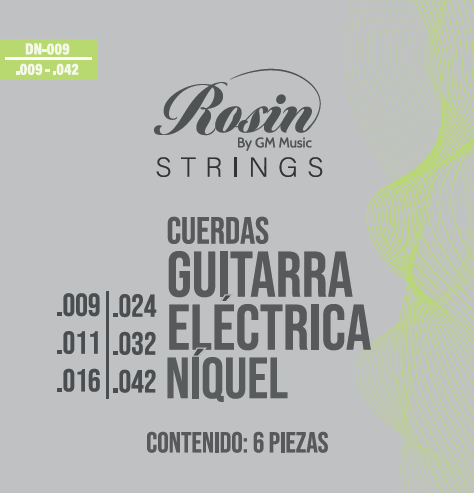 CUERDAS PARA GUITARRA ELECTRICA DE NIQUEL CALIBRE .009-.042