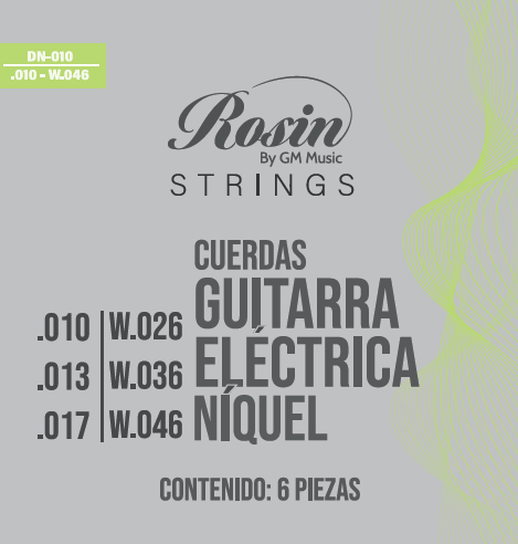 CUERDAS PARA GUITARRA ELECTRICA DE NIQUEL CALIBRE .010-W.046