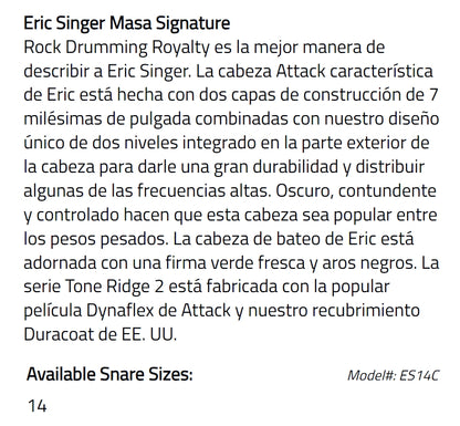 PARCHE 14" TONE RIDGE 2 DOBLE CAPA,COATED,SIGNATURE ERICK