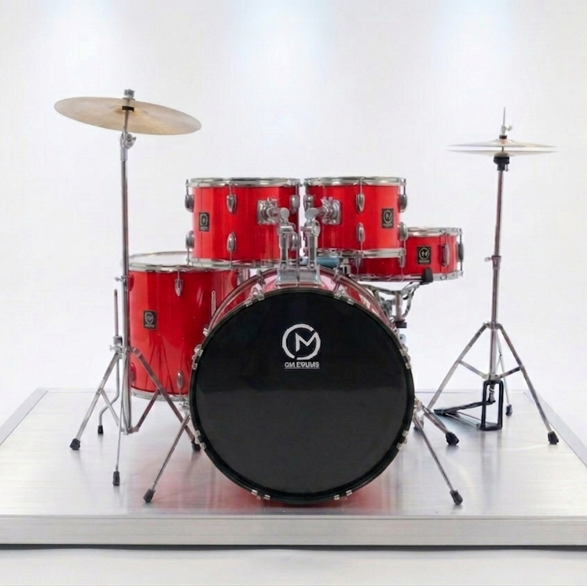 BATERIA GM DRUMS ROJO DE 5 PZAS