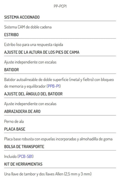 TRANSMISIÓN POR CADENA DE BOBINA DE PRECISIÓN CON UN SOLO PEDAL