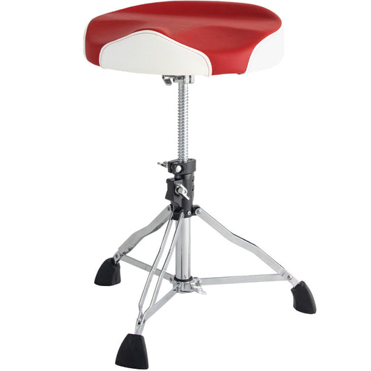 ASIENTO PARA BATERIA,TIPO MOTOCICLISTA,COLOR ROJO Y BLANCO