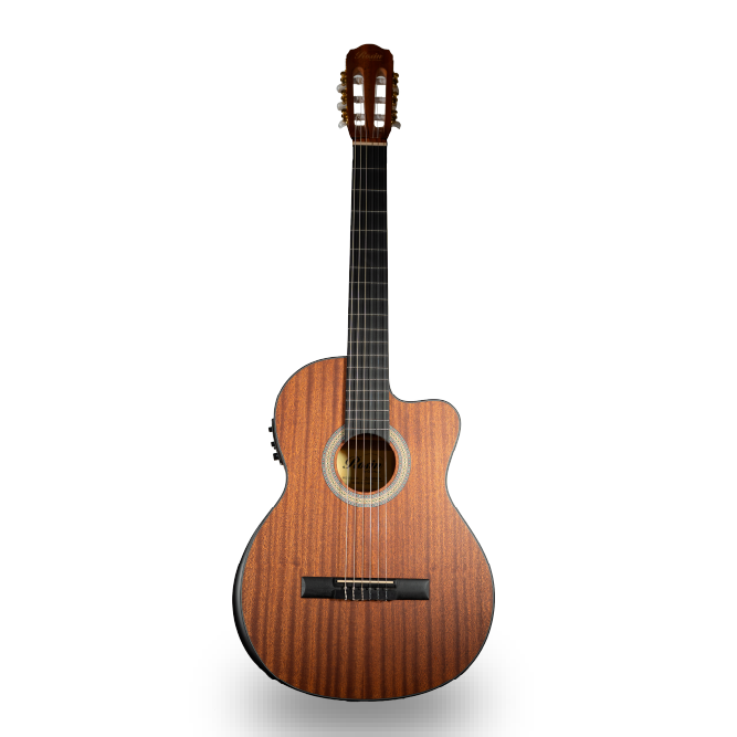 GUITARRA CLASICA, COLOR NATURAL MATE, CON ECUALIZADOR Y REPOSABRAZOS
