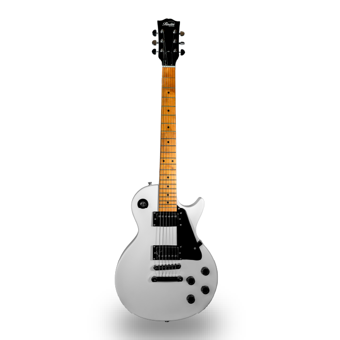 GUITARRA ELECTRICA DE 6 CUERDAS COLOR BLANCO MATE