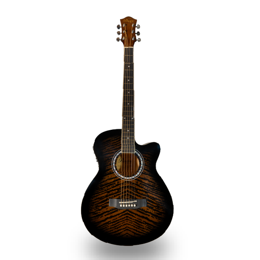 GUITARRA ACUSTICA , COLOR NEGRO CON ECUALIZADOR