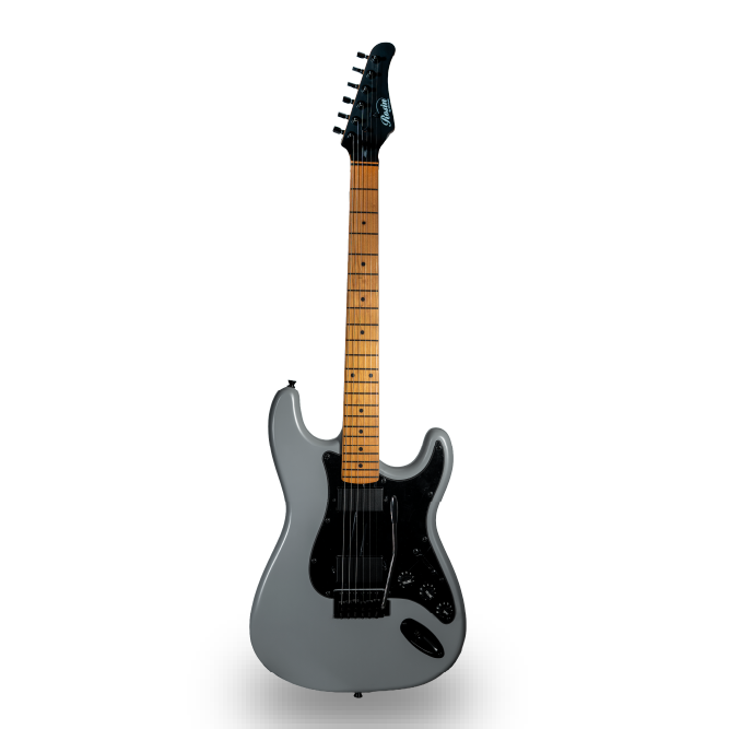 GUITARRA ELÉCTRICA DE 6 CUERDAS, COLOR GRIS MATE