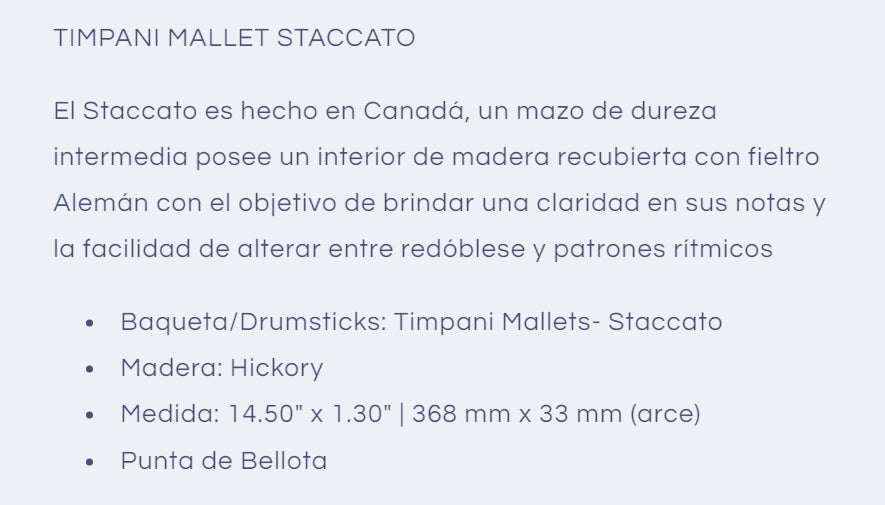 Timpani Mallets -  Staccato