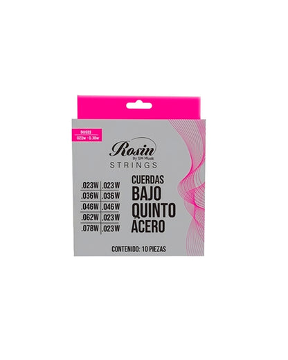 CUERDAS PARA BAJO QUINTO DE ACERO CALIBRE 023W-0.36W 10 PZAS
